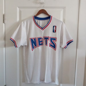NY Nets NBA Jersey, Brooklyn Nets NBA Jersey, 90s Nets jersey, vintage Nets jersey, white nets jersey
