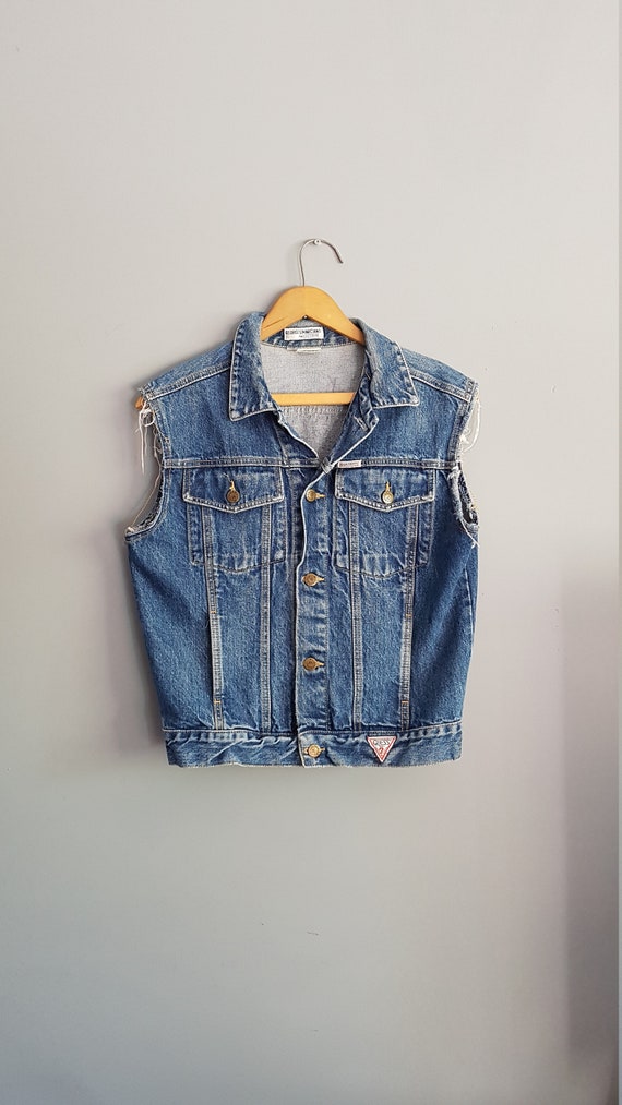 Vintage guess denim vest, 80s guess George's Marci