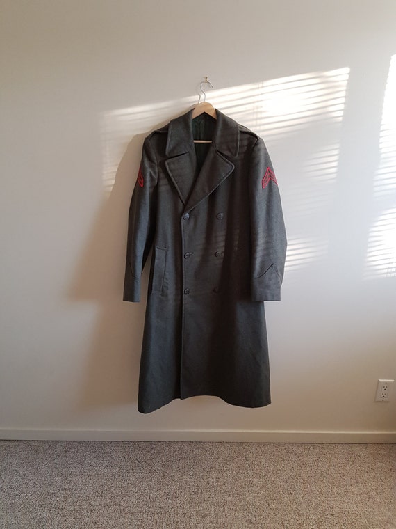 Korean War US Army trench coat, US army wool long