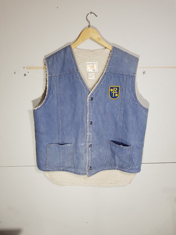 sherpa lined denim vest