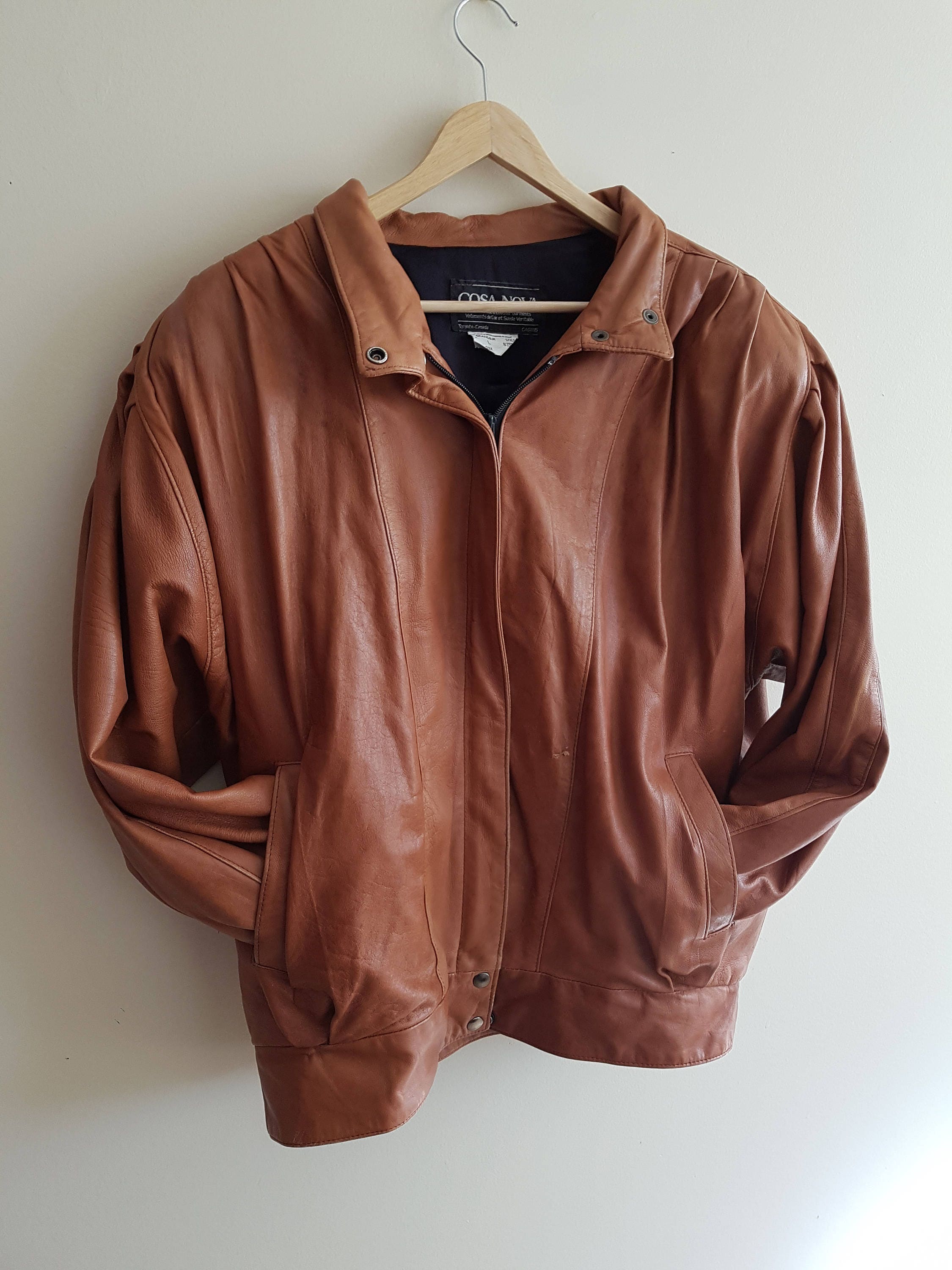 Vintage Brown Leather Jacket, 90 S Leather Jacket, Cosa Nova, Quality Leather, Shoulder Pads, Stylish, Soft Grunge, Size Men's XL - Etsy Vintage Brown Leather Jacket, 90 S Leather Jacket, Cosa Nova, Quality Leather, Shoulder Pads, Stylish, Soft Grunge, Size Men's XL - Etsy