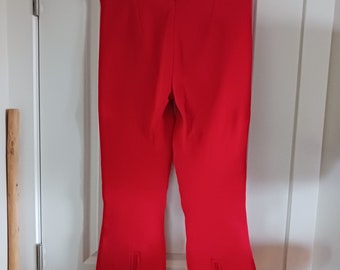 vintage ski pants, 90s descente pants, red ski pants, snowboard pants, competition ski pants, men's, women's winter pants