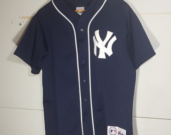 New York Yankees Jersey MLB Pullover Stitches Zip Vintage Baseball Men’s  Size L