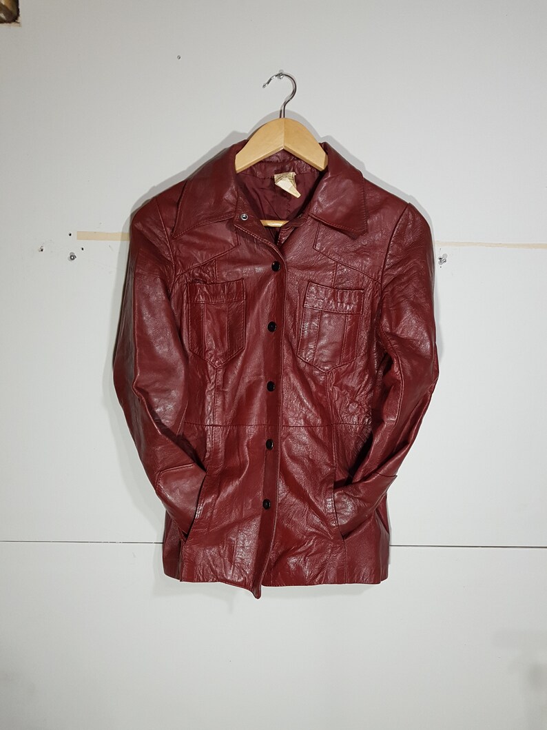 short red leather jacket