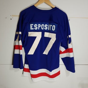Vintage New York Rangers jersey, 80s Rangers jersey, New York Rangers sweater, East Coast, Phil Esposito, size men's small image 3
