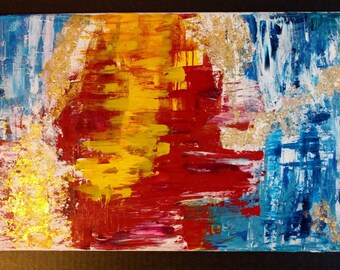 Abstrakte Malerei (rot, Glitter)