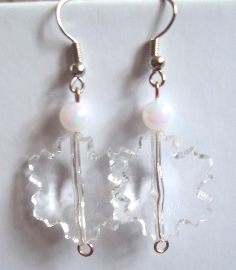 Snow flake silver earrings