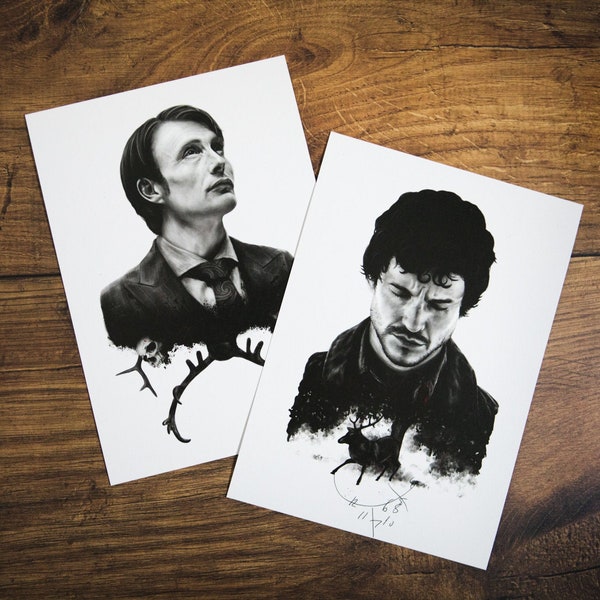 Hannibal Fan Art Print/Poster - Lecter & Will Graham Portrait Illustration