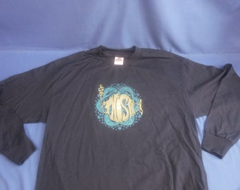 Vintage eind jaren 90 nieuwe lange mouw shirt heren XL herfsttour 2000! NOS Phish Donkerblauw