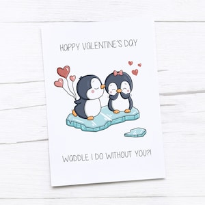 Happy Valentinstag Karte | Valentinskarte | Pinguin