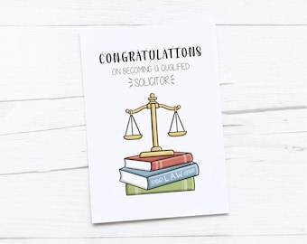 Solicitor Congratulations Card | Solicitor Graduation | Qualified Solicitor Congratulations | Solicitor Card | Congratulations | Solicitor