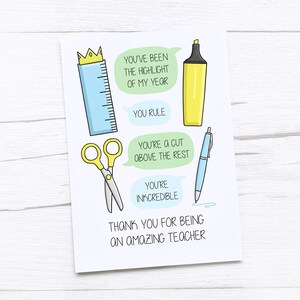 Bedankt leraar kaart | Leraar wenskaart | Briefpapier woordspelingen | Leraar cadeau | Bedankt leraar