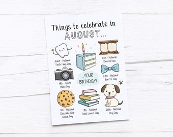August Birthday Card | Born in August | August Birthday