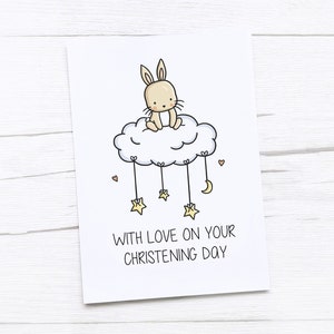 Taufkarte | Baby | Taufe | Hase | Wolke