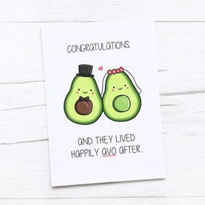 Tarjeta de boda / Tarjeta de felicitación / Aguacate