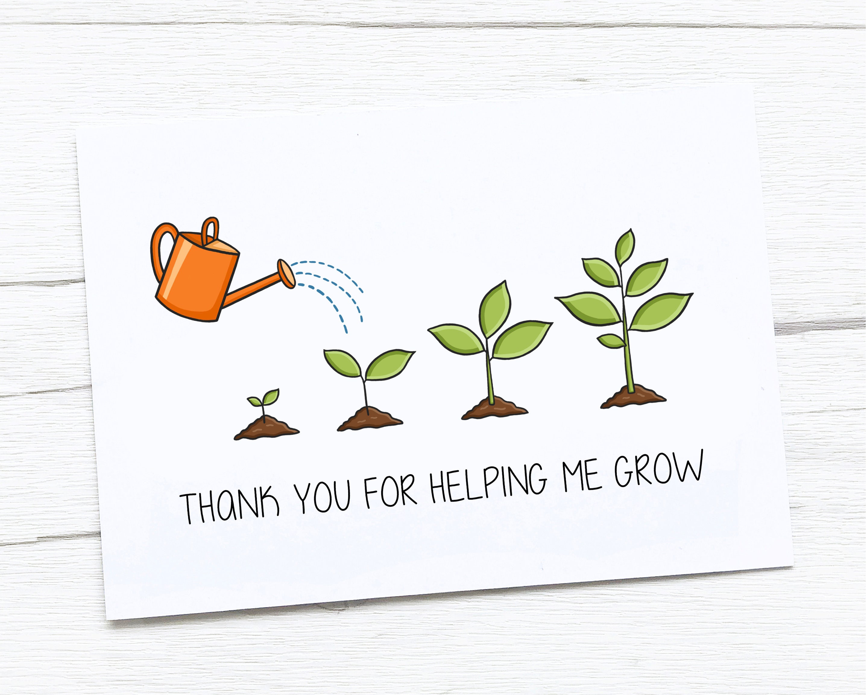 Thanks for Helping me Grow! Handmade Greeting Card
