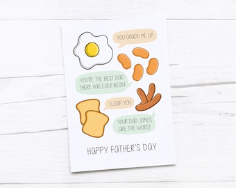 Happy Fathers Day Card | Dad Card | Father’s Day Gift | All Day Breakfast | Breakfast Puns
