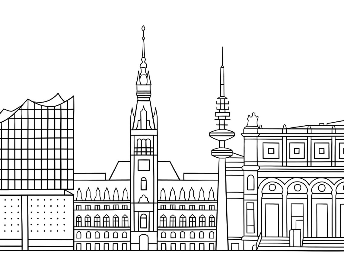 Hamburg Skyline / Hamburg Art Print | Etsy