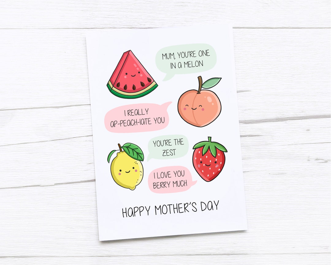 Happy Mother’s Day Card | Mothers Day | Mum Card | Fruit Puns - Etsy