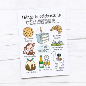 Carte d'anniversaire de décembre | Né en décembre | Anniversaire de décembre