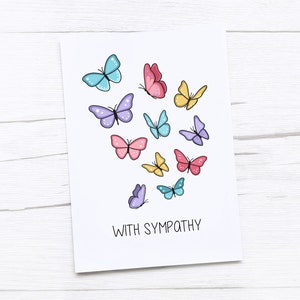 carte de sympathie | carte de condoléances | Papillons