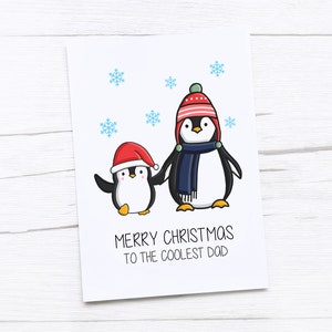Fröhliche Weihnachtskarte | Frohe Weihnachten | Coolster Papa | Pinguin
