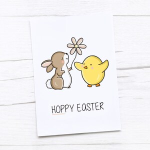 Frohe Ostern Karte | Osterwünsche | Küken | Hase
