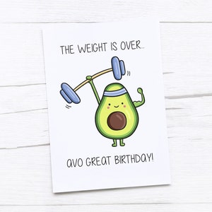 Happy Birthday Karte | Gewicht | Avocado | Fitnessstudio
