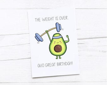 Happy Birthday Card | Weight | Avocado | Gym