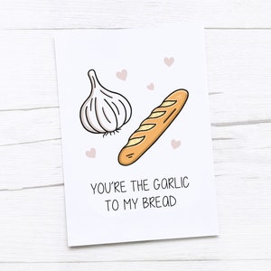 Feliz aniversário Cartão Comemorativo | Pão de Alho | Feliz Dia dos Namorados Cartão Comemorativo | Cartão de Dia dos Namorados