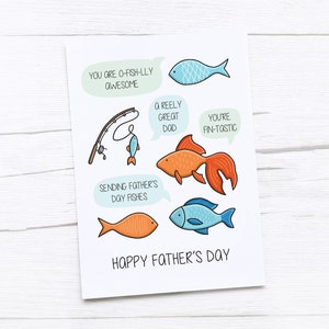 Carte de fête des pères heureuse | papa | Poisson | Pêche