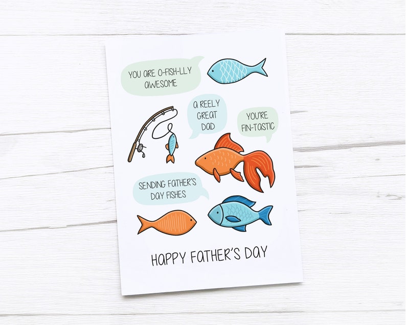 Happy Fathers Day Card Dad Card Fish Fishing image 1