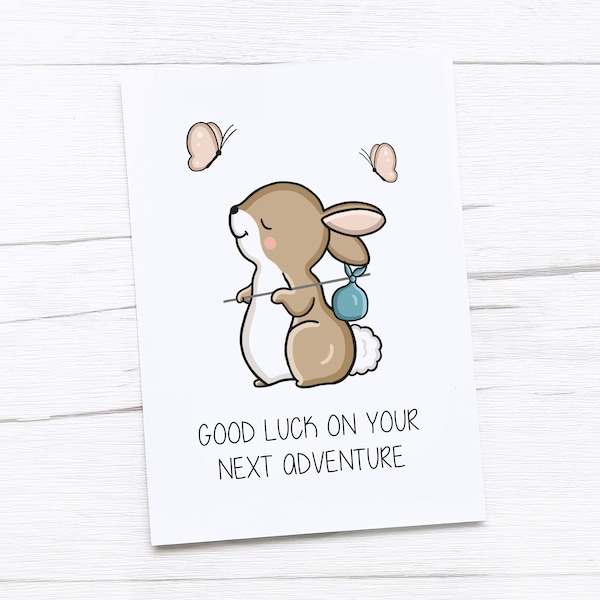 Good Luck Travel Card | Good Luck | Travelling |  Bunny | Adventure