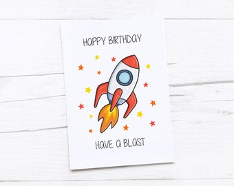Happy Birthday Card | Rocket | Space Birthday