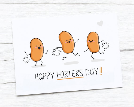 CAN BE PERSONALISED HAPPY FARTERS DAY FUNNY FATHERS DAY CARD BEANS 