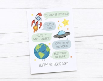 Happy Fathers Day Card | Dad Card | Father's Day | Space Fathers Day Card | Space | Planet