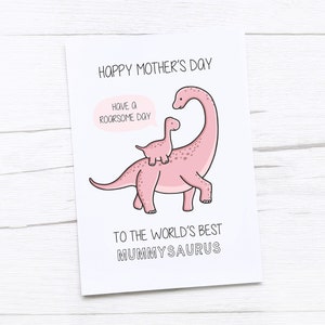 Tarjeta del Día de la Madre Feliz / Tarjeta del Día de la Madre / Tarjeta de Mamá / Dinosaurio / Mummysaurus