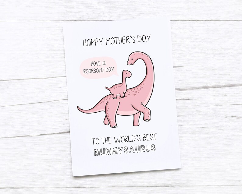 Bionic Mother's Day Happy Mother’s Day Card | Mothers Day Card | Mum Card | Dinosaur ...