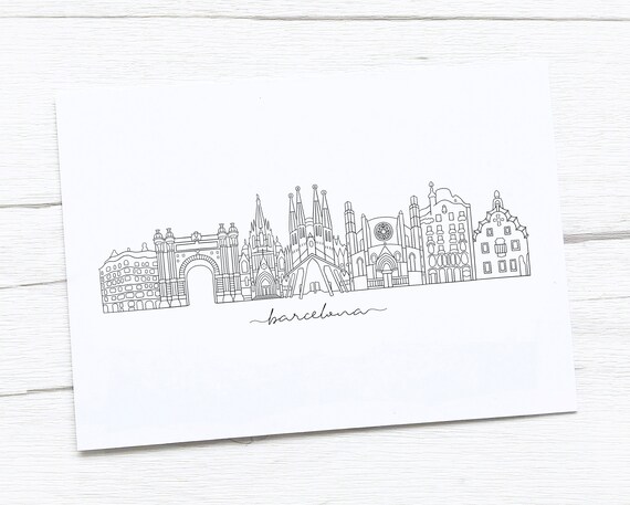 Barcelona Skyline | Barcelona Art Print
