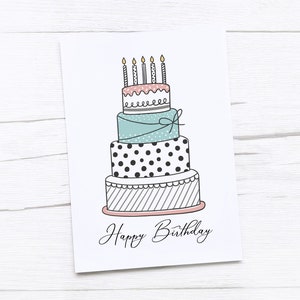 Carte de joyeux anniversaire | Gâteau