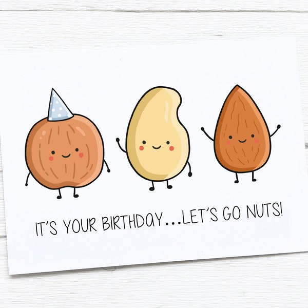 Happy Birthday Card | Lets Go Nuts | Nut