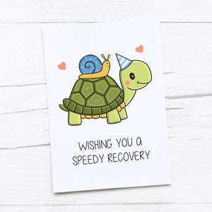Gute Besserung Karte | Ich denke an Dich | Schnelle Genesung | Schildkröte
