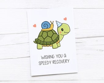 Get Well Soon Card | Thinking of You | Speedy Recovery | Tortoise