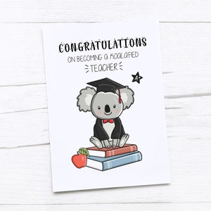 Leraar gefeliciteerd kaart | Leraar Afstuderen | Gekwalificeerde Leraar Gefeliciteerd | Docentenkaart | Gefeliciteerd | Leraar | Koala