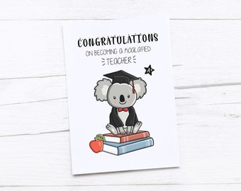 Teacher Congratulations Card | Teacher Graduation | Qualified Teacher Congratulations | Teacher Card | Congratulations | Teacher | Koala