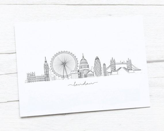 London Skyline London Art Print Etsy London Skyline London Art Print Etsy
