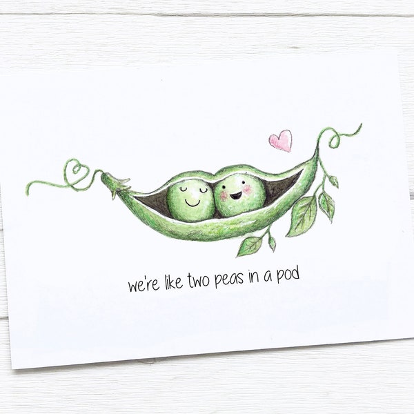 Happy Anniversary Card | Two Peas in a Pod | Happy Valentine's Day Card | Valentines Card