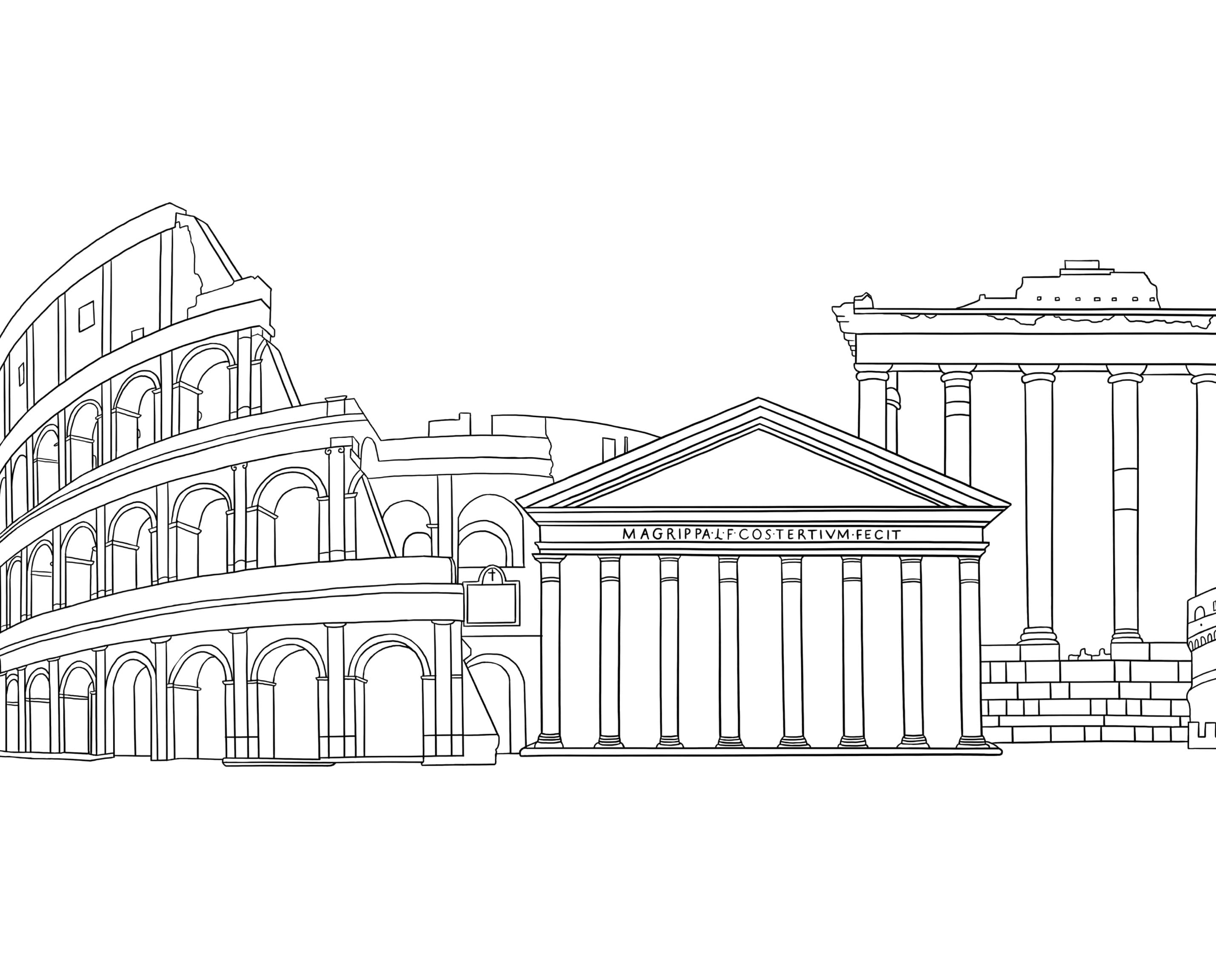 Rome Skyline Rome Art Print Etsy UK