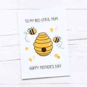 Tarjeta Feliz Día de la Madre / Día de la Madre / Tarjeta de Mamá / Abeja
