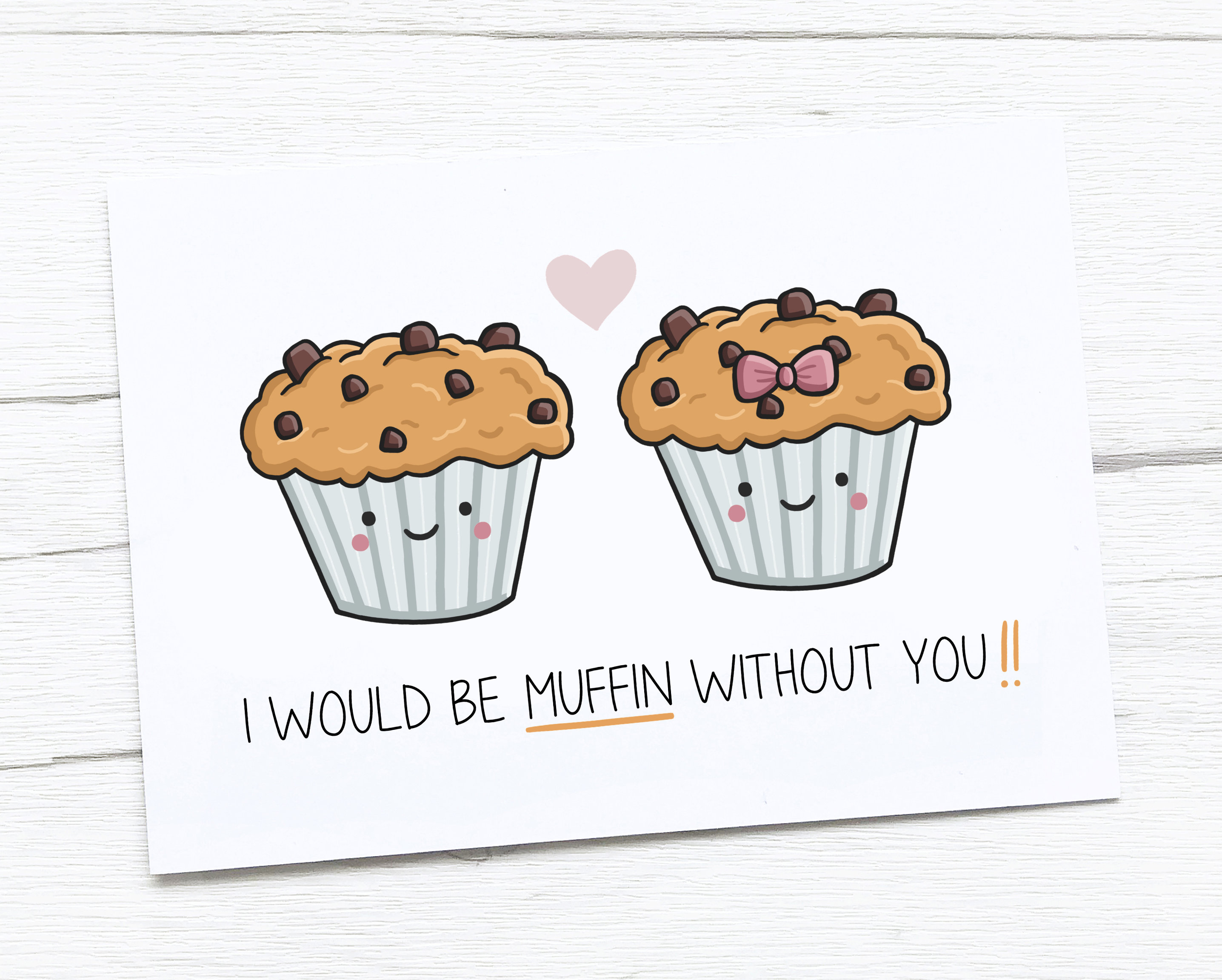Süße Jubiläumskarte Für Freundin – Mit Muffin-Spruch, Witzige Valentinstagskarte, Blanko Innen